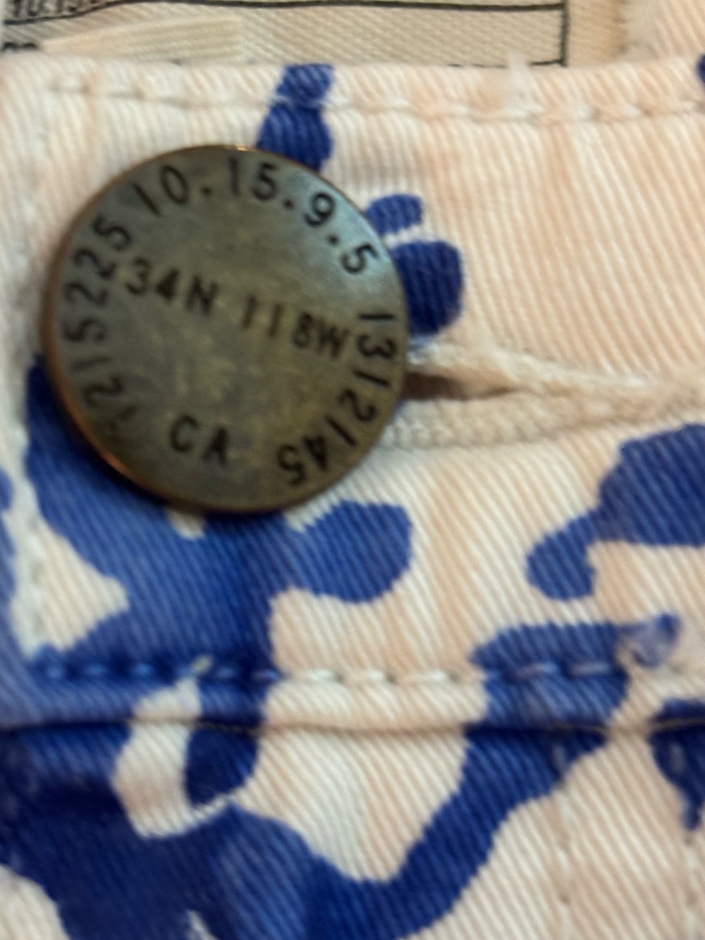 Current/Elliott x DVF Floral Blue White Watercolor Denim Jeans - Picture 15 of 16